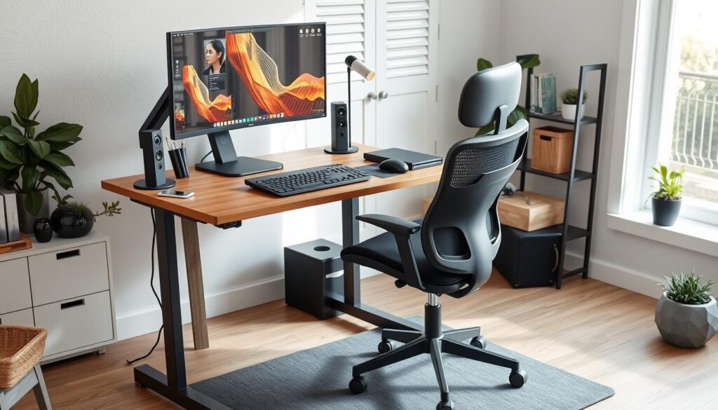 ergonomic workstation setup for neck health