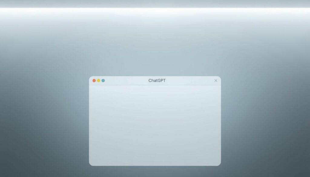 A sleek, modern interface for the AI assistant ChatGPT, set against a minimalist background. In the foreground, a clean white chat window with a cursor blinking, ready to receive user input. Above it, a header bar with the ChatGPT logo and navigation menu, illuminated by soft, directional lighting. The middle ground features a gray, gradient-filled backdrop, creating depth and focus on the central interface. In the background, a subtle pattern of hexagons or geometric shapes, conveying the technological sophistication of the AI system. The overall mood is one of simplicity, efficiency, and approachability, reflecting the user-friendly nature of the ChatGPT experience.